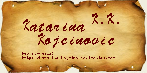 Katarina Kojčinović vizit kartica